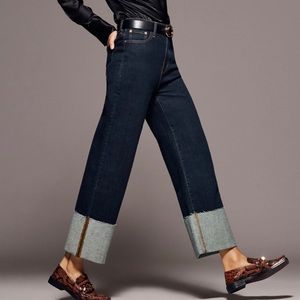 Zara Premium folded up strait jeans